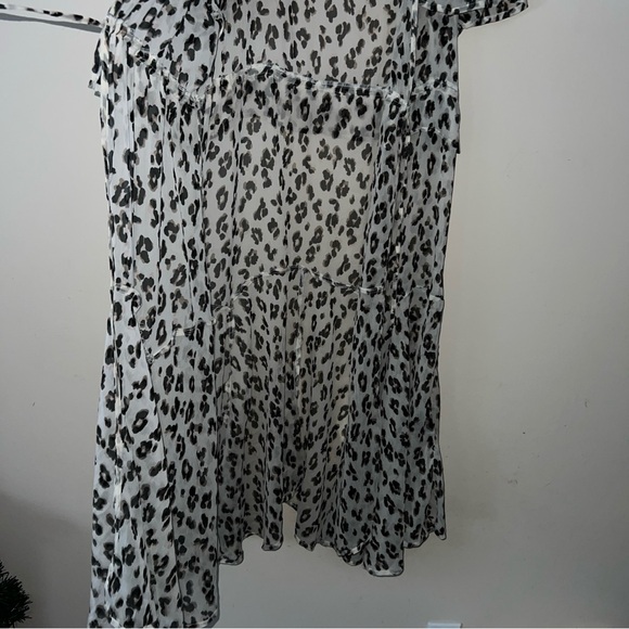 Express Sheer Animal Print Leopard Kimono Duster Boho Coverup Women’s Size XS - Picture 5 of 10
